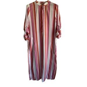 Soft Surroundings Medium Petite Gauze‎ Cotton Blend Boho Tunic Kaftan Maxi Dress